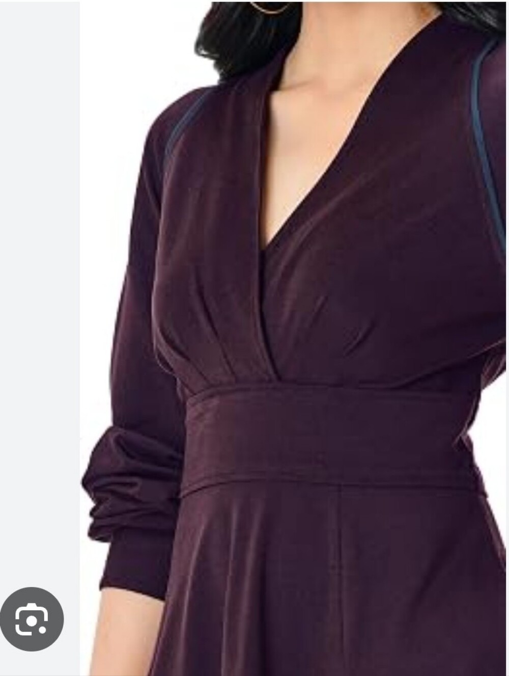 Zapelle Tailored Plum Long Sleeve V-Neck Midi Dress Size Small 8